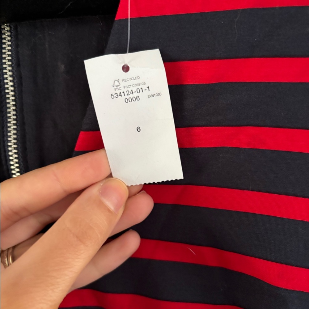 GAP Womens Red and Navy Striped Fit-and-Flare Dress NWT - Picture 5 of 8